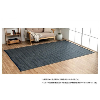 日本製 洗えるい草調カーペット ネイビー 団地間3畳 約170×255cm 1090031190302 【北海道・沖縄・離島配送不可】