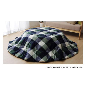 フランネル薄掛けこたつ布団 「ジャーナル」 グリーン 約200cm丸 1181750126311 【北海道・沖縄・離島配送不可】