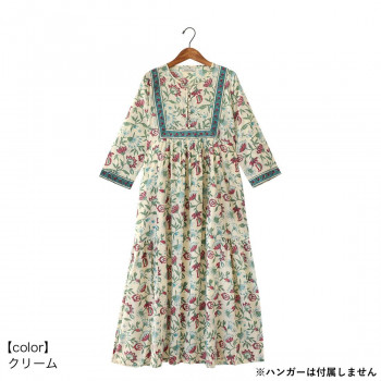 ワンピース ブロックプリントディンティ B CR 43522160307 【北海道・沖縄・離島配送不可】