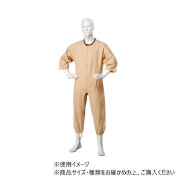 神戸生絲　コベス　通年用/紳士つなぎパジャマS No.806 ベージュ 幾何柄 【北海道・沖縄・離島配送不可】