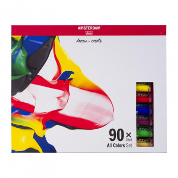 アムステルダム アクリリックカラー 20ml　90色セット　T1782-0490　454356 【北海道・沖縄・離島配送不可】