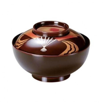 福井クラフト　新仙才椀 溜扇面 33604170 【北海道・沖縄・離島配送不可】