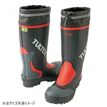 アイトス　4702 安全ゴム長靴 ブラック×レッド 27.0cm 【北海道・沖縄・離島配送不可】