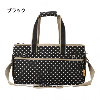 優美社　PE51-00　Pet Field （ペットフィールド） ドット柄ペットキャリーバッグ ブラック 【北海道・沖縄・離島配送不可】