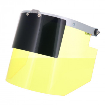 DTフェイスシールドヘルメット型Wワイド　イエロー　DT-HFSW-YW　805412 【北海道・沖縄・離島配送不可】