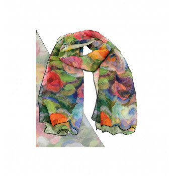 アーチストブルームシリーズ　ストール　シルビアヴァシレバ「フラワーズオンモスグリーン」　AB-01703 【北海道・沖縄・離島配送不可】