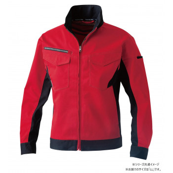 桑和 3472-00　長袖ブルゾン LLサイズ レッド(43) SOWA 【北海道・沖縄・離島配送不可】
