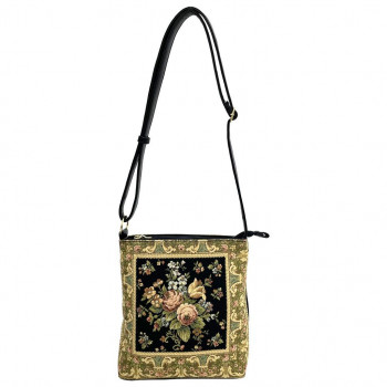 優美社 6013-00 ゴブラン織（ごぶらんおり） ショルダーバッグ ブラック 【北海道・沖縄・離島配送不可】