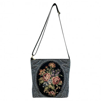 優美社 6016-00 ゴブラン織（ごぶらんおり） ショルダーバッグ ブラック 【北海道・沖縄・離島配送不可】