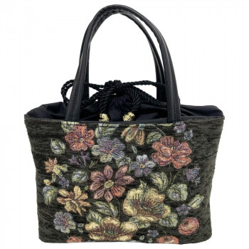 優美社 6019-00 ゴブラン織（ごぶらんおり） ハンドバッグ グレー 【北海道・沖縄・離島配送不可】