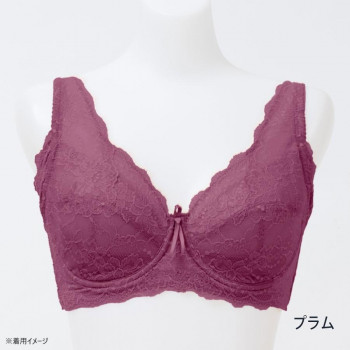 TAMURA yauco 脇高ワイヤー入り フルカップブラジャー プラム D75 YTA22 【北海道・沖縄・離島配送不可】