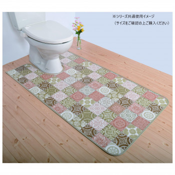 拭けるマットシリーズ アンティグロ トイレマット 80×115cm (耳長) ベージュ 【北海道・沖縄・離島配送不可】