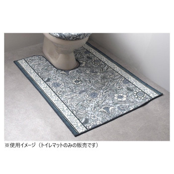 ボタニレル トイレマット(抗菌防臭 吸水速乾) 日本製 65×130cm ブルー 【北海道・沖縄・離島配送不可】