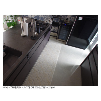 拭けるマットシリーズ キッチンマット モザイクタイル 60×180cm 【北海道・沖縄・離島配送不可】