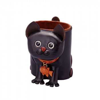 本革メガネスタンド 黒ネコ 094332 【北海道・沖縄・離島配送不可】