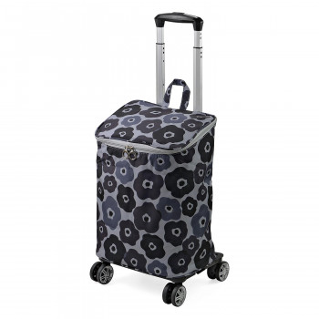 CHARMISS シャルミス ショッピングカート 花柄 4輪 ファスナー開閉 グレー 15-5041-20 【北海道・沖縄・離島配送不可】