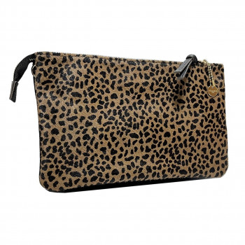 DAICO Pisoraro(ピソラロ) ハラコ お財布ポシェットショルダー LEOPARD-BR PR238 【北海道・沖縄・離島配送不可】