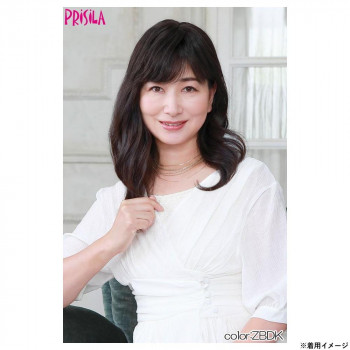 プリシラ 白髪かくしウィッグ 人毛100％ 分け目タイプ 人毛ダークブラック ST-100-ZBDK 【北海道・沖縄・離島配送不可】