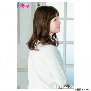 プリシラ 白髪かくしウィッグ 人毛100％ ロング 人毛ナチュラルブラック ST-102-ZBBK 【北海道・沖縄・離島配送不可】