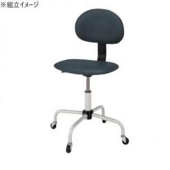 サカエ 作業用ワークチェアー キャスター 背もたれ付 390×420×440mm C4C-BKN 【北海道・沖縄・離島配送不可】