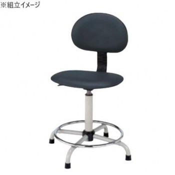 サカエ 作業用ワークチェアー 固定式 背もたれ付 390×420×470mm C3P-BKN 【北海道・沖縄・離島配送不可】