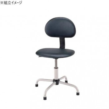 サカエ 作業用ワークチェアー 固定式 背もたれ付 390×420×377mm C4P-BKN 【北海道・沖縄・離島配送不可】