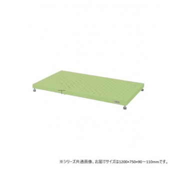 サカエ 足踏台高床用 1200×750×90mm グリーン 防振アジャスター付 JA-1275LN 【北海道・沖縄・離島配送不可】