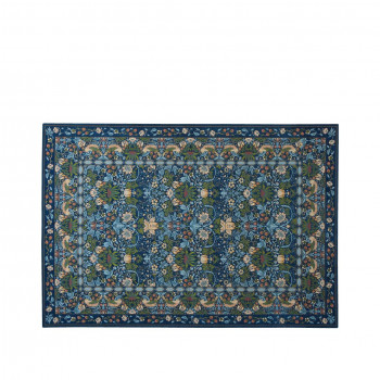 川島織物セルコン Morris Design Studio イチゴドロボウ ラグ 約140×200cm KF1709 B ブルー 【北海道・沖縄・離島配送不可】