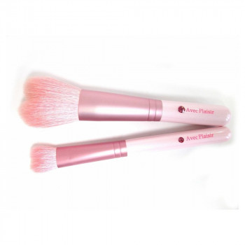 喜筆(kiHiTsu) ハート型ブラシ2本セット ポーチ＆スワロフスキー付 X-03P-suwAro 【北海道・沖縄・離島配送不可】