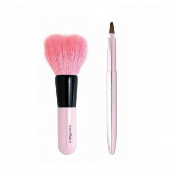 喜筆(kiHiTsu) ハート型フェイスブラシ中＆携帯リップブラシセット Hs-001 【北海道・沖縄・離島配送不可】