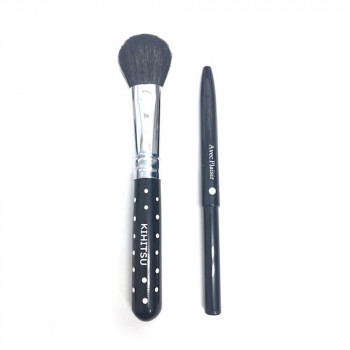 喜筆(kiHiTsu)ふんわりチークドットブラシ＆リップブラシ スワロフスキー付 CHEEk05+14-3-sWArO 【北海道・沖縄・離島配送不可】