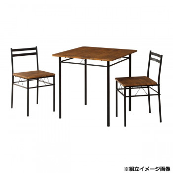 弘益(KOEKI) UTILITY ライクビンテージ ダイニング3点セット ブラウン DSV70BR 【北海道・沖縄・離島配送不可】
