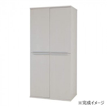 日本製組立家具 クローゼット ハンガーラック付収納 CO-NC-1990LBT 白木目(2梱包) 【北海道・沖縄・離島配送不可】