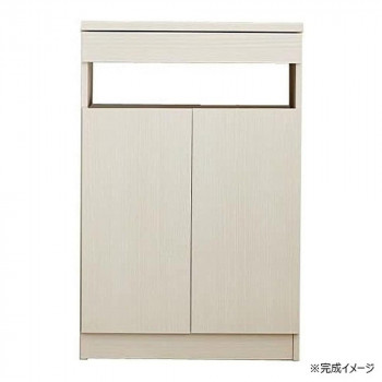日本製組立家具 FAX台60型 ルーター収納 白 【北海道・沖縄・離島配送不可】