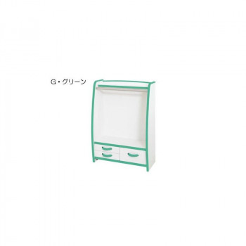 知育家具 EVAキッズシリーズ ハンガーラック 幅63cm HRJ-63H　G・グリーン 【北海道・沖縄・離島配送不可】