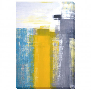 アートパネル Teal and Yellow Abstract Art Painting IAP-52781 【北海道・沖縄・離島配送不可】
