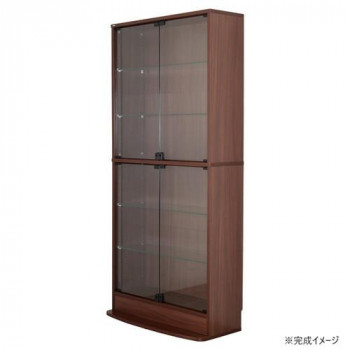 連結型コレクションラック ユニール 幅83.3×奥行29cm ハイタイプ ブラウン SCR-8329LHB 【北海道・沖縄・離島配送不可】