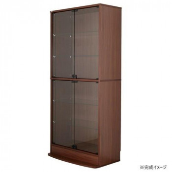 連結型コレクションラック ユニール 幅83.3×奥行39cm ハイタイプ ブラウン SCR-8339LHB 【北海道・沖縄・離島配送不可】
