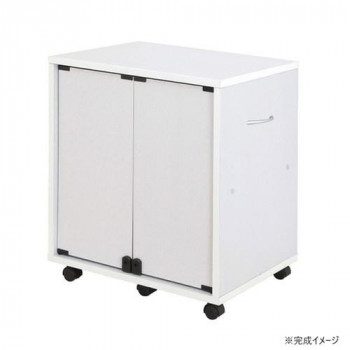 同人誌専用押し入れ収納ワゴン 両面扉タイプ ホワイトグレー DSW-T60W 【北海道・沖縄・離島配送不可】