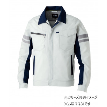 桑和 964 長袖ブルゾン(反射材付き) 3Lサイズ シルバーグレー(22) SOWA 【北海道・沖縄・離島配送不可】