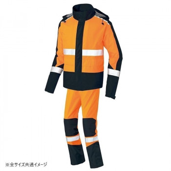 アイトス レインウエア(男女兼用)(FS-1110) オレンジ×ブラック M 56206 【沖縄配送不可】 14,091円