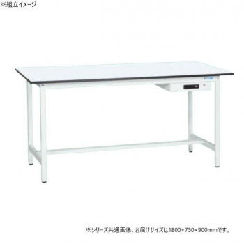 サカエ 軽量立作業台KADタイプ 抗菌加工 キャビネット1段付 1800×750×900mm KAD-187AMW 【北海道・沖縄・離島配送不可】 42,619円