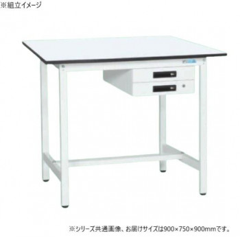 サカエ 軽量立作業台KADタイプ 抗菌加工 キャビネット2段付 900×750×900mm KAD-097BMW 【北海道・沖縄・離島配送不可】 41,965円