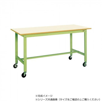 サカエ 軽量作業台 抗菌加工 キャスター付 ポリエステル天板 グリーン 1500×600×900mm KH-58IGB 【北海道・沖縄・離島配送不可】