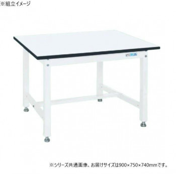 サカエ 中量作業台KTタイプ 抗菌加工 パールホワイト 900×750×740mm KT-393MW 【北海道・沖縄・離島配送不可】