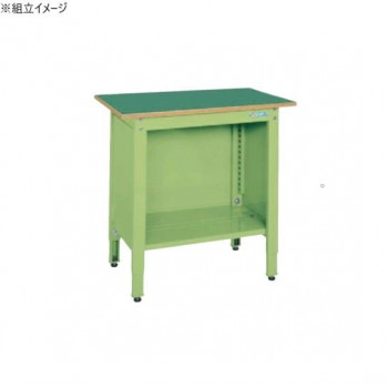 サカエ 一人用作業台 高さ調整タイプ 900×600×800mm グリーン TCP-096 【北海道・沖縄・離島配送不可】