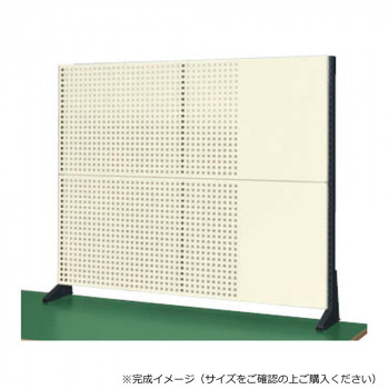サカエ ポール型架台 パンチングパネル付 1200×65×1010mm アイボリー KP-M120P 【北海道・沖縄・離島配送不可】