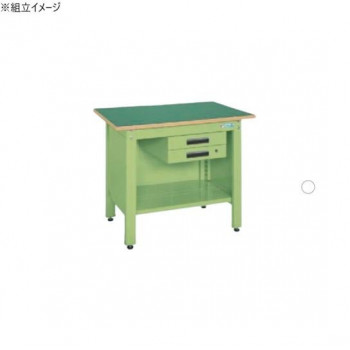 サカエ 一人用作業台CPタイプ サカエリューム天板 900×600×740mm グリーン CP-096B 【北海道・沖縄・離島配送不可】