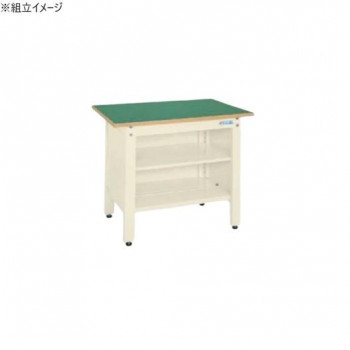 サカエ 一人用作業台CPタイプ サカエリューム天板 900×600×740mm アイボリー 中棚付 CP-096TI 【北海道・沖縄・離島配送不可】 50,690円