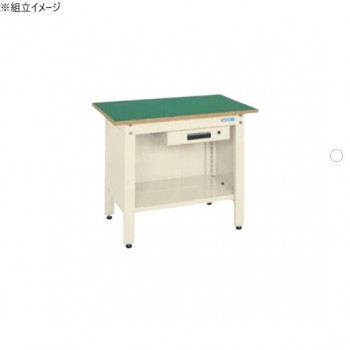 サカエ 一人用作業台CPタイプ サカエリューム天板 900×600×740mm アイボリー CP-096AI 【北海道・沖縄・離島配送不可】